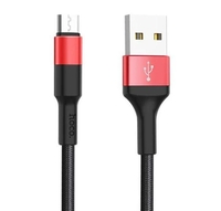 Кабель USB HOCO (X26) microUSB Xpress (1м) (черно-красный)