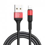 Кабель USB HOCO (X26) Xpress для iPhone Lightning 8 pin (1м) (черно-красный)