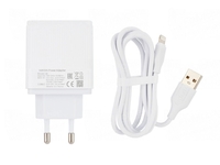 СЗУ VIXION H2 (1-USB QC 3.0/2-USB 2.4A) + Lightning кабель 1м (белый)